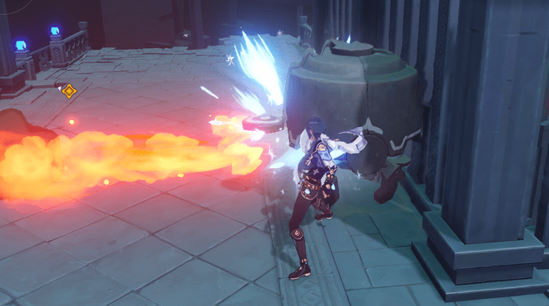 ギミックは氷元素で一時停止できる