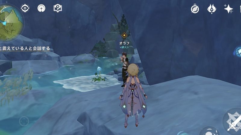 オラフに話しかける