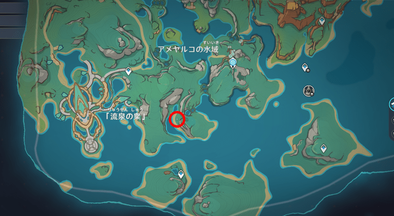 アメヤルコの水域地図