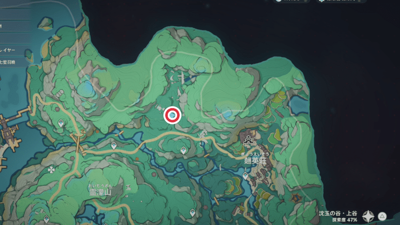 洞窟裏手の場所