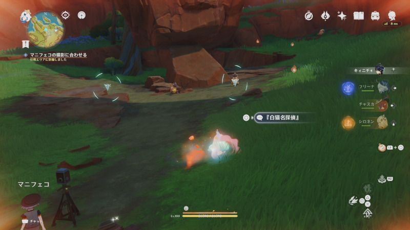 白い目印に沿って進んでいく