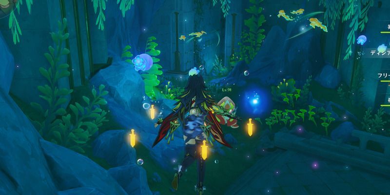 入口側のワープポイントから道なりに進む