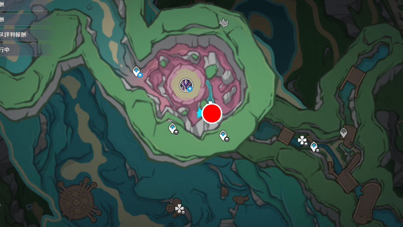 洞窟への行き方マップ位置