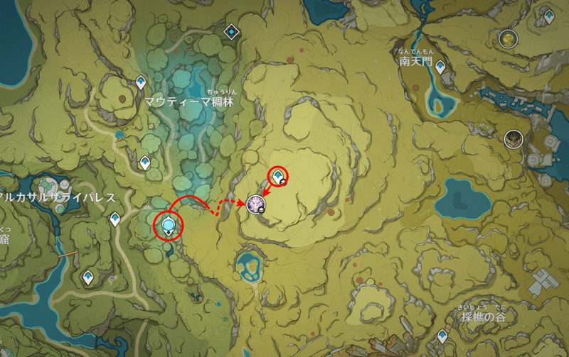 開始場所マップ