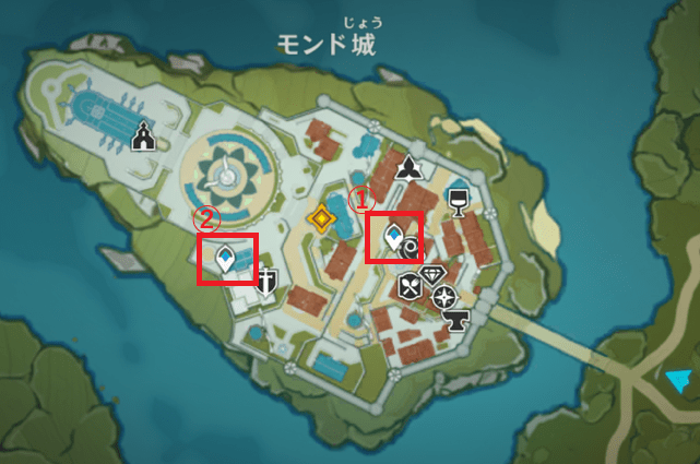 モンドのワープポイント一覧