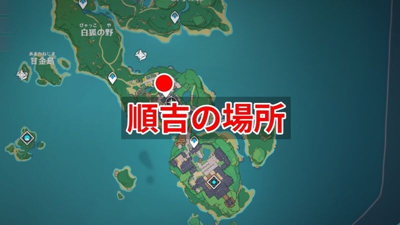 稲妻城の城下町にいる順吉