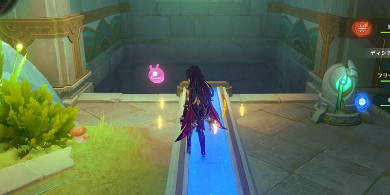 突き当りのリフトを下に降りる