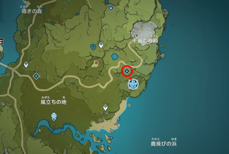 開始場所マップ