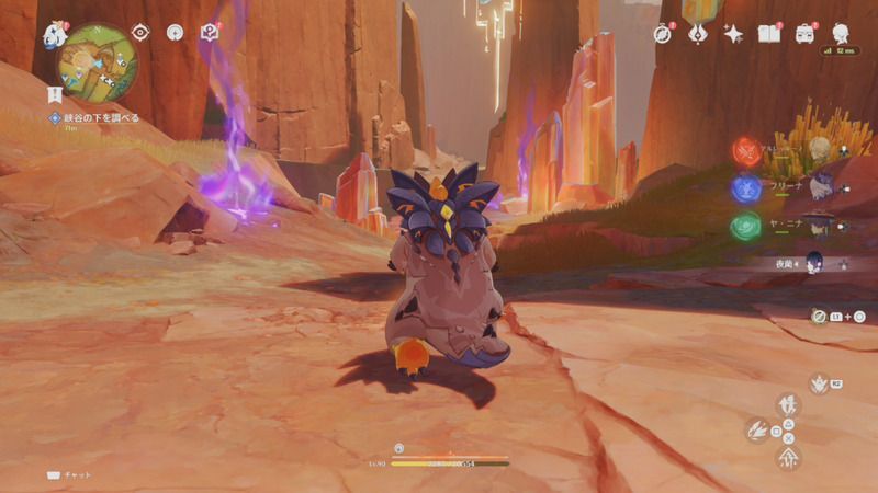 峡谷の下を調べる