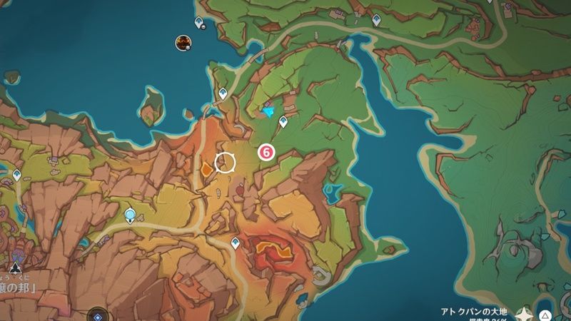 ⑥のライノ仔竜の場所