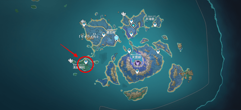 浅瀬神社のマップ