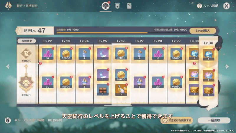 祈聖のエリクシル紀行報酬