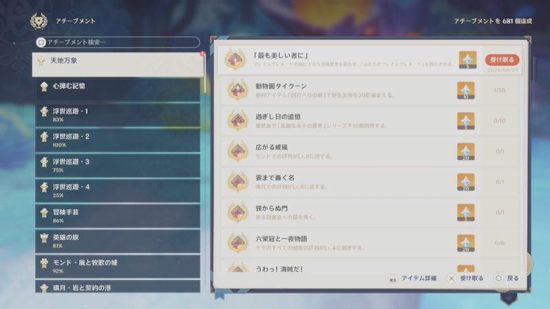 アチーブメント「最も美しい者に」