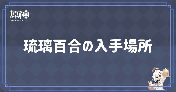 琉璃百合の入手場所