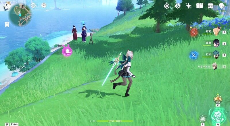 邱社長一行と会話する