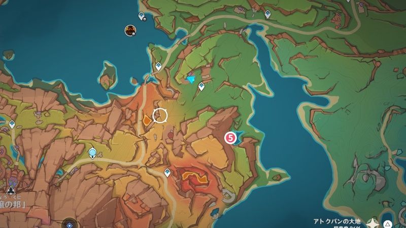 ⑤のライノ仔竜の場所