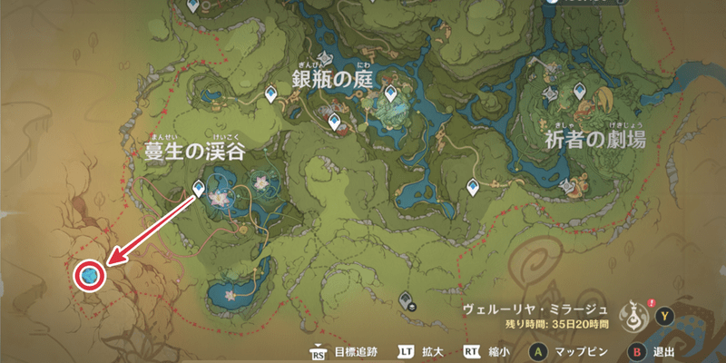 過去を残す星影の発生場所（マップ）