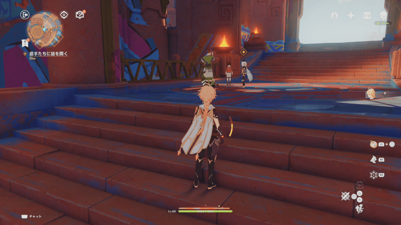 周囲にいる選手に話しかける