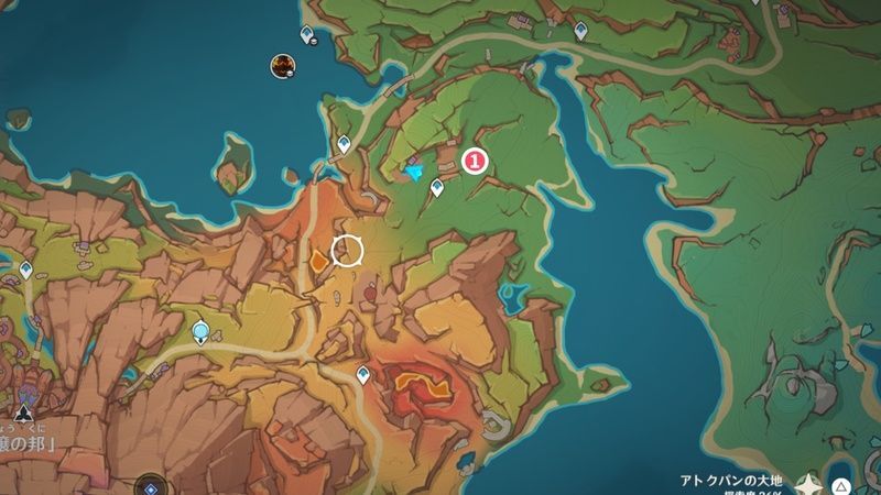 ①のライノ仔竜の場所