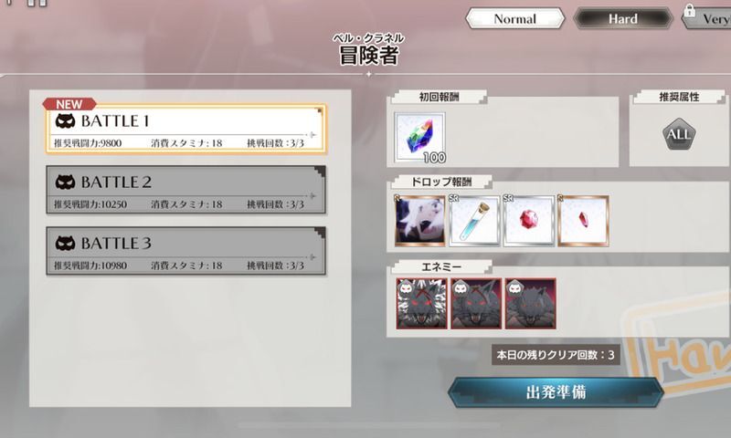 ハードの報酬画面