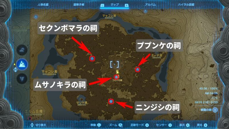 コログの森付近にある祠