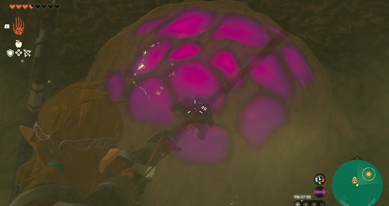 正面の上にある巣