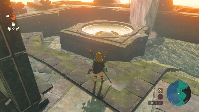 球を穴の中に入れる