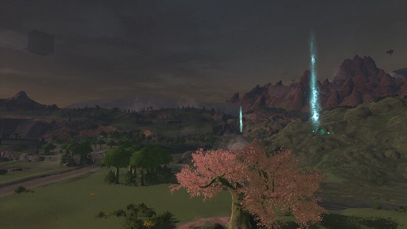 洞窟の入り口に目印が付く