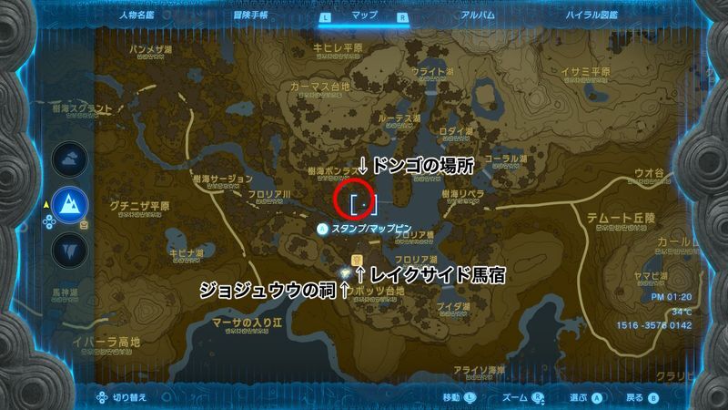 ドンゴの出現場所詳細マップ