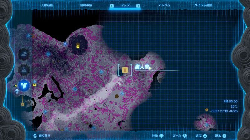 断崖の魔人像のマップ画像