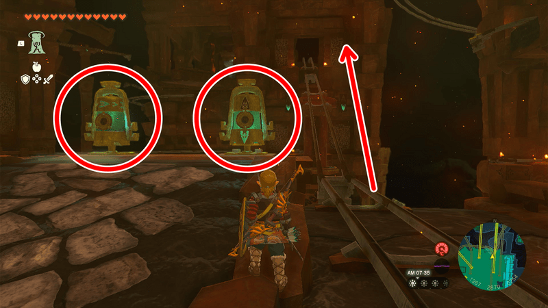 切り替えスイッチを使って対岸の4Fにトロッコで進む