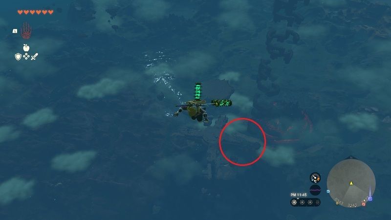 飛び上がって南側にある島を目指す
