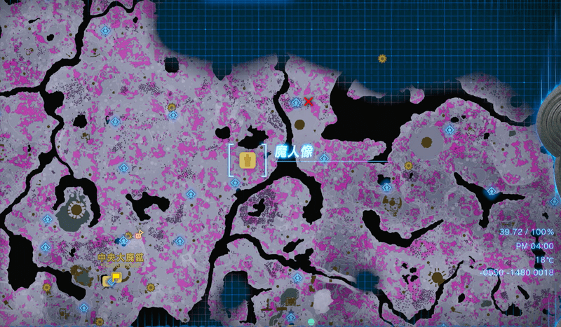 平原の魔人像のマップ画像