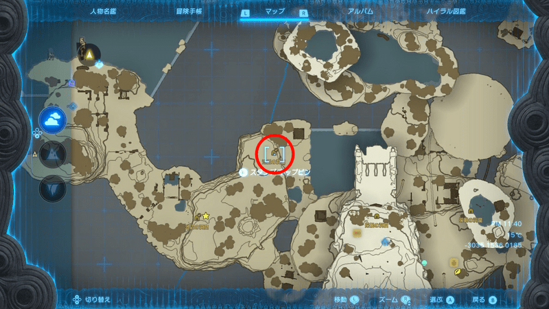 池辺の洞窟のマップ画像