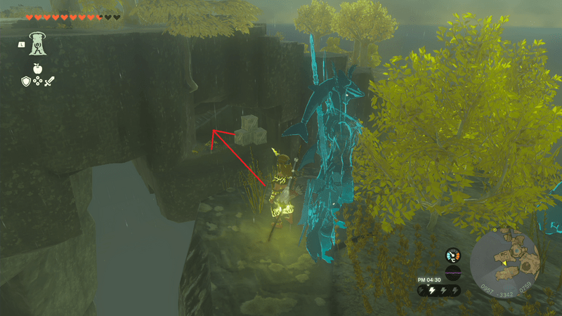 階段が見える位置へ進む