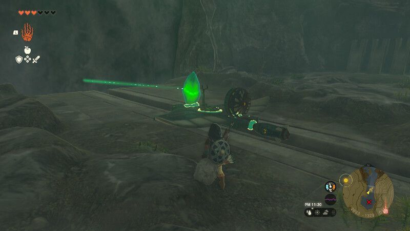 水晶を祠まで運ぶ