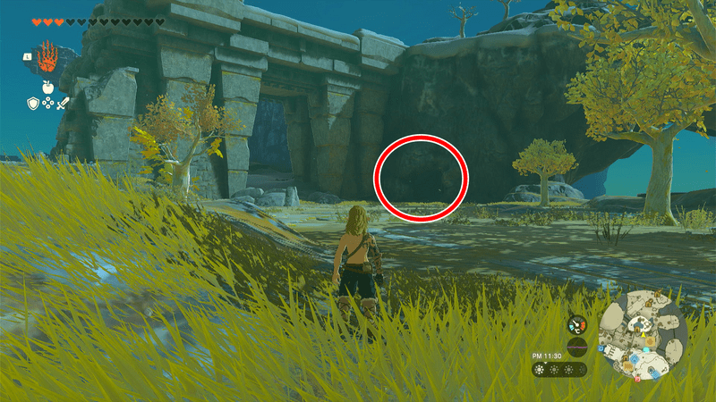 竪穴の洞窟を進む