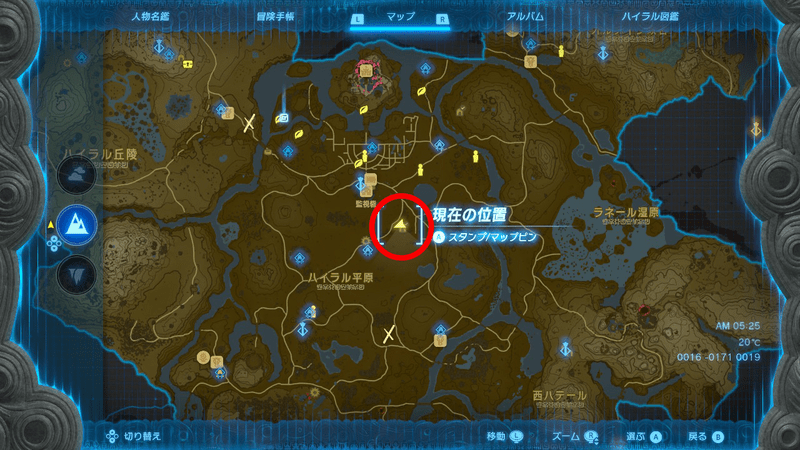 牧場跡の洞窟のマップ画像