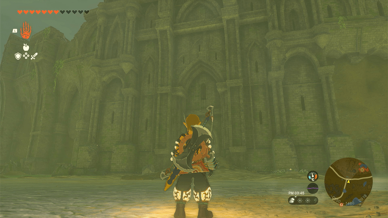 門の前の岩を壊す