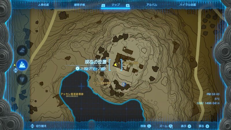 アッカレ洞窟 頂の洞窟のマップ画像