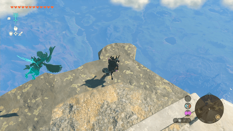 螺旋状の遺跡から飛び降りる