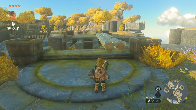 丸太を使って道を作る