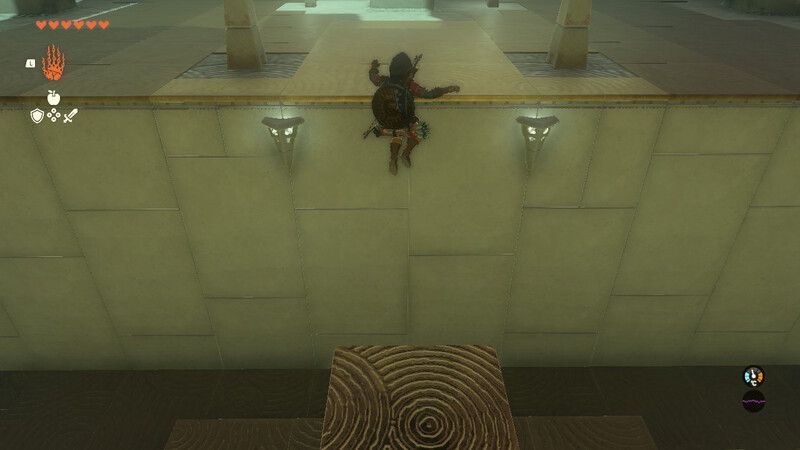 飛び出す柱の上に乗る