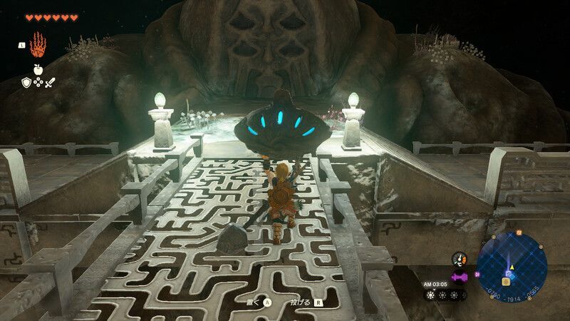 ④4つの眼を魔人像にはめ込む