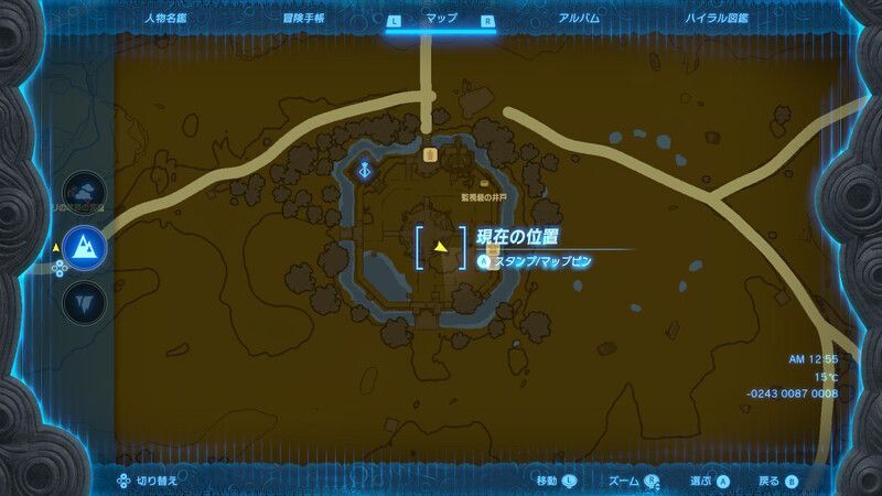 監視砦の女神像の場所