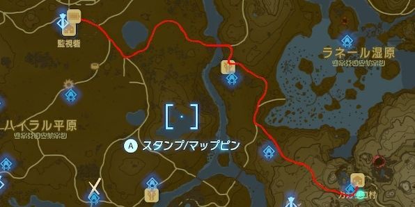 監視砦から道なり