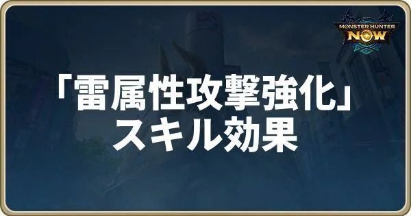 雷属性攻撃強化のスキル効果