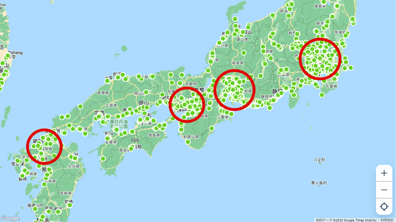公園が集まっている場所