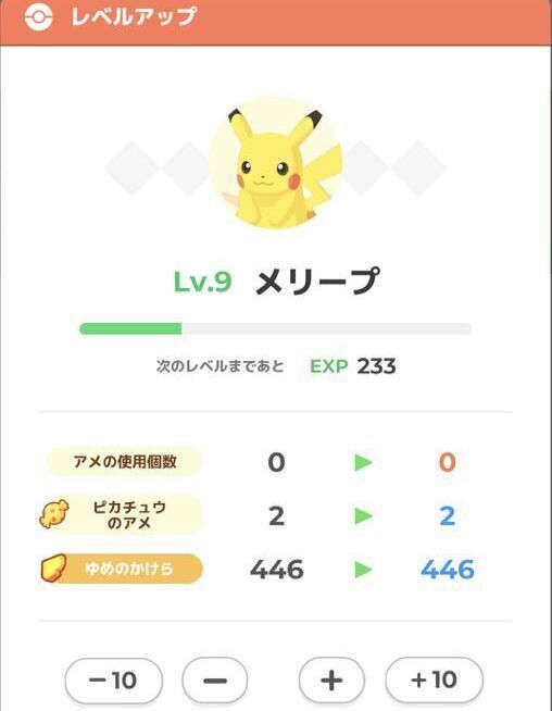 レベル上げ画面