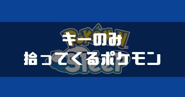 キーのみを拾ってくるポケモンと獲得エナジー